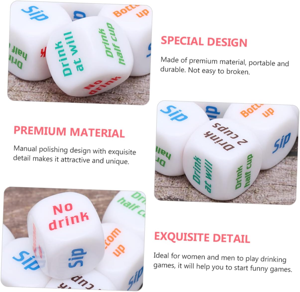 12Pcs Drinking Dice Rolling De - огляд і ціна Party Games Bachelorette