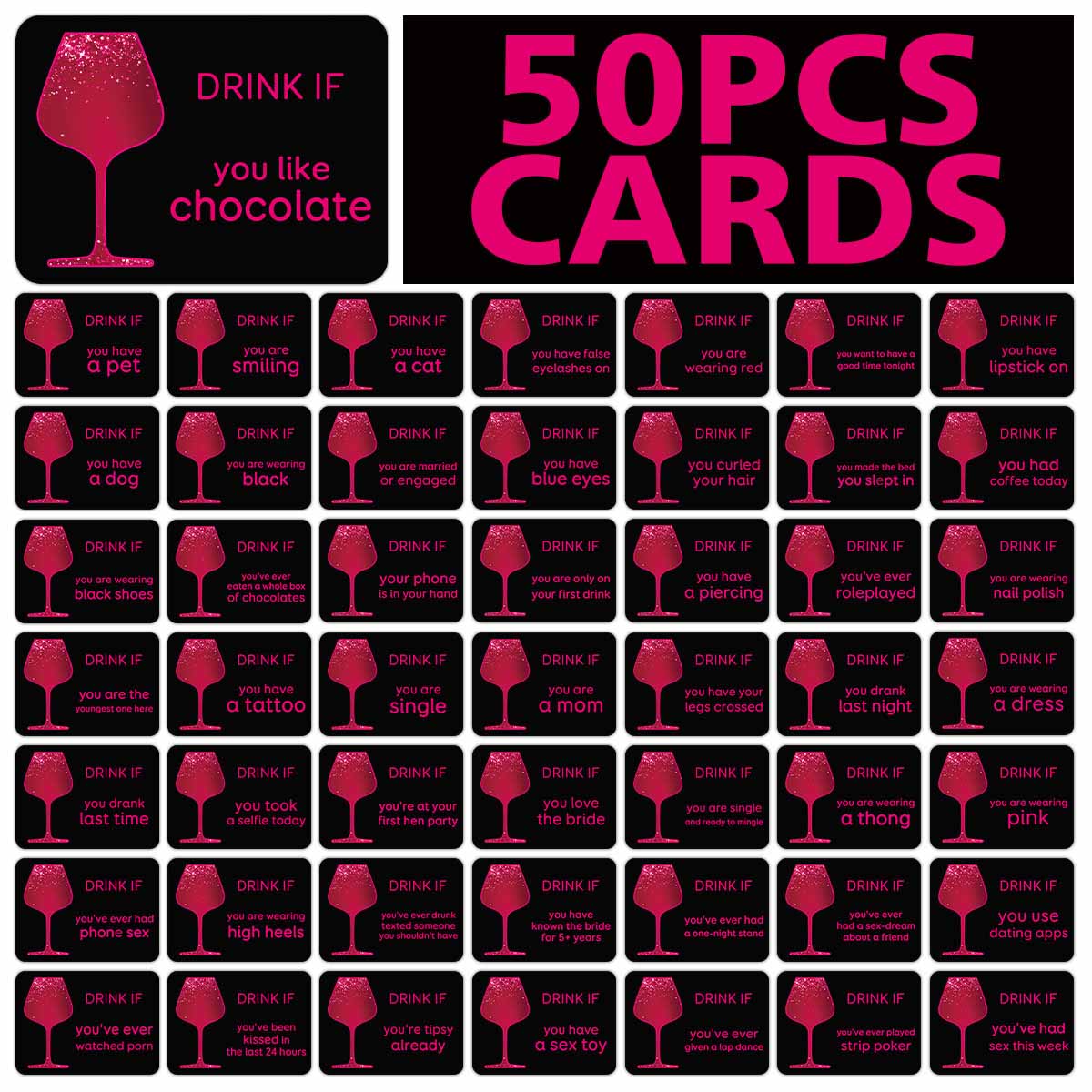 50pcs Bachelorette Party Drink - огляд і ціна Party Games Bachelorette